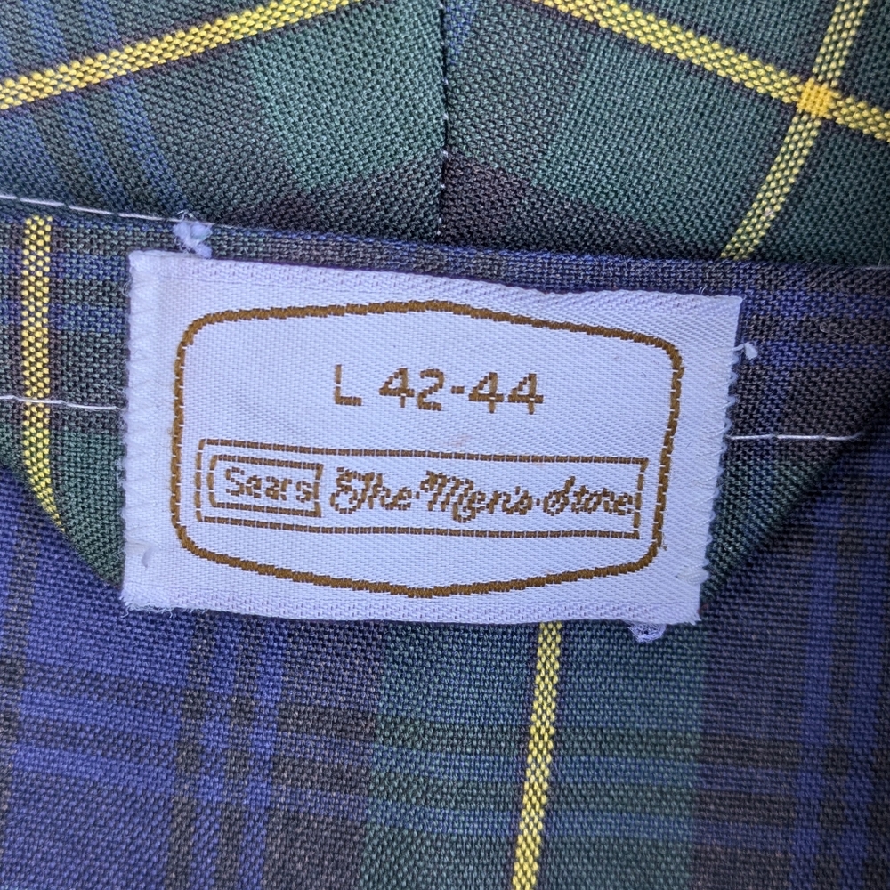Vintage Sears The Men's Store Plaid Housecoat Large 42-44 - Picture 3 of 14